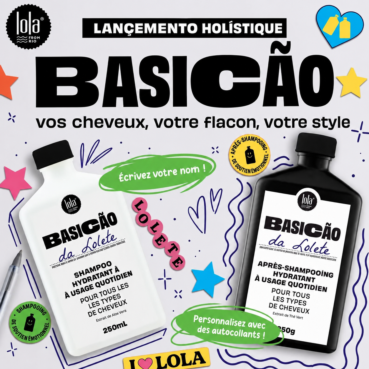 Shampoing Hydratant Quotidien – Lola from Rio Basicão (250 ml)