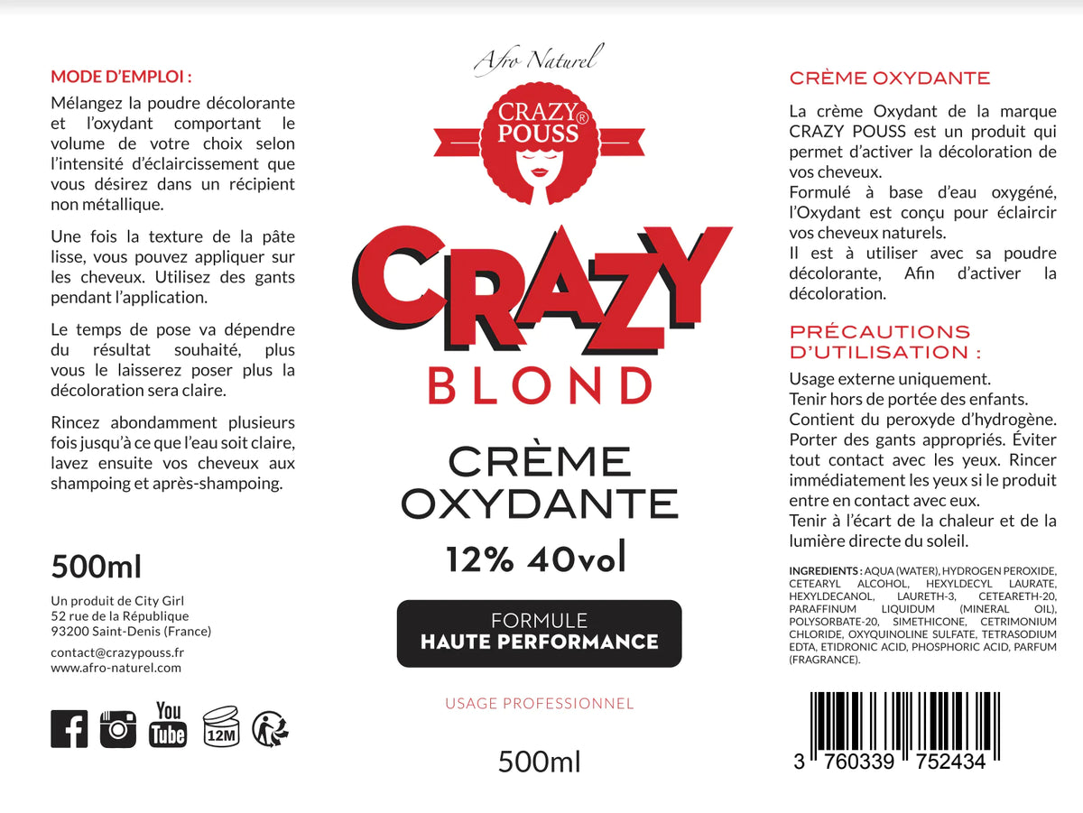 CRAZY POUSS - Crème oxydante - Crazy blond - Blanc