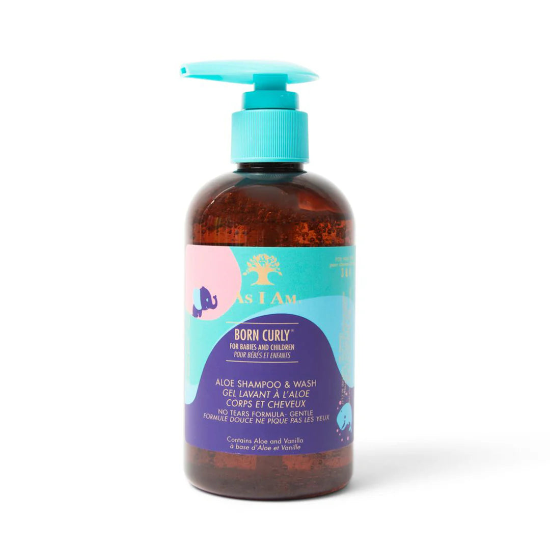 Shampoing & Gel Douche Enfant As I Am Born Curly – Aloe Shampoo & Wash (240 ml)