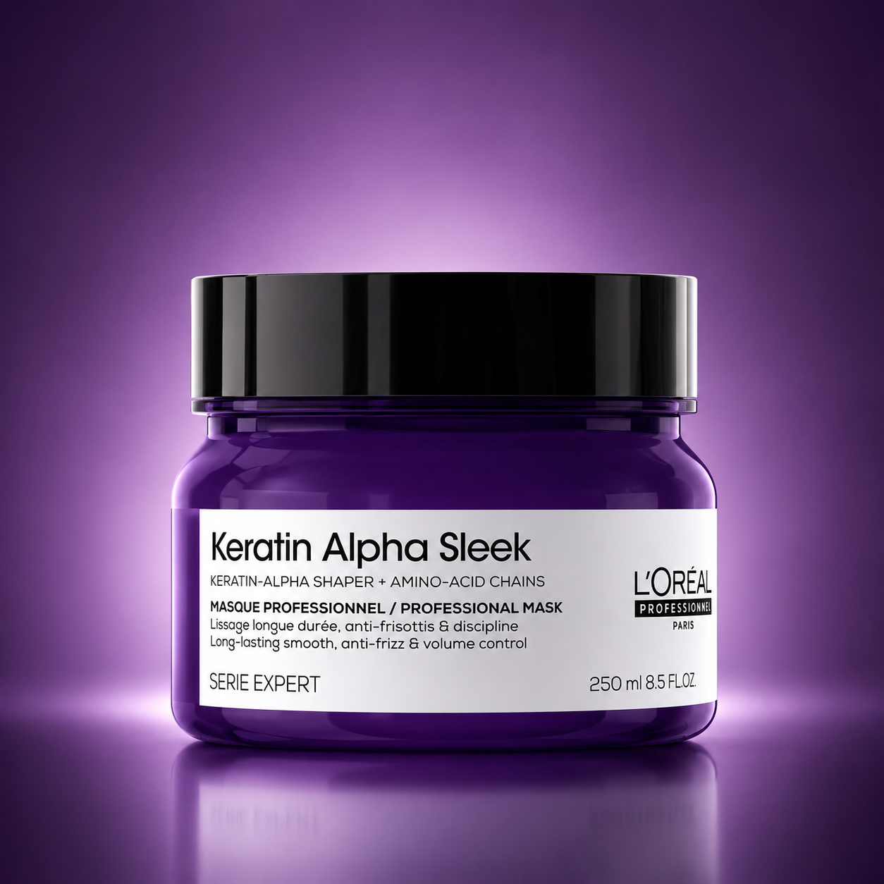 Masque Disciplinant L'Oréal Keratin Alpha Sleek – Soin Lissant