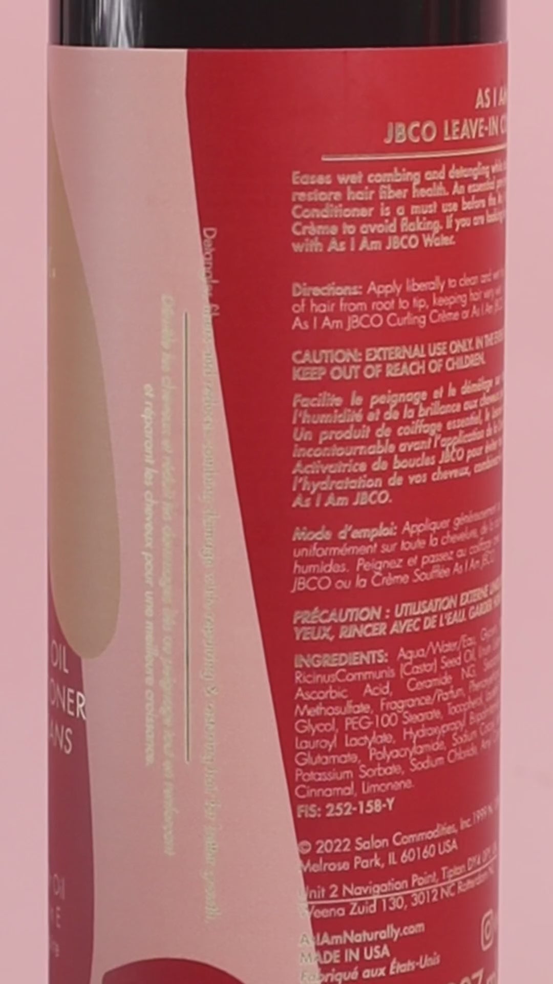 Soin Sans Rinçage As I Am JBCO – Leave-In Conditioner (237 ml)