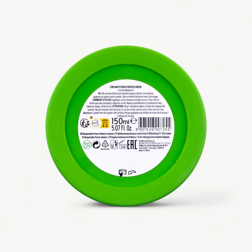 Cire Coiffante RedOne Matte Hair Wax Verte – Fixation Forte (150 ml)