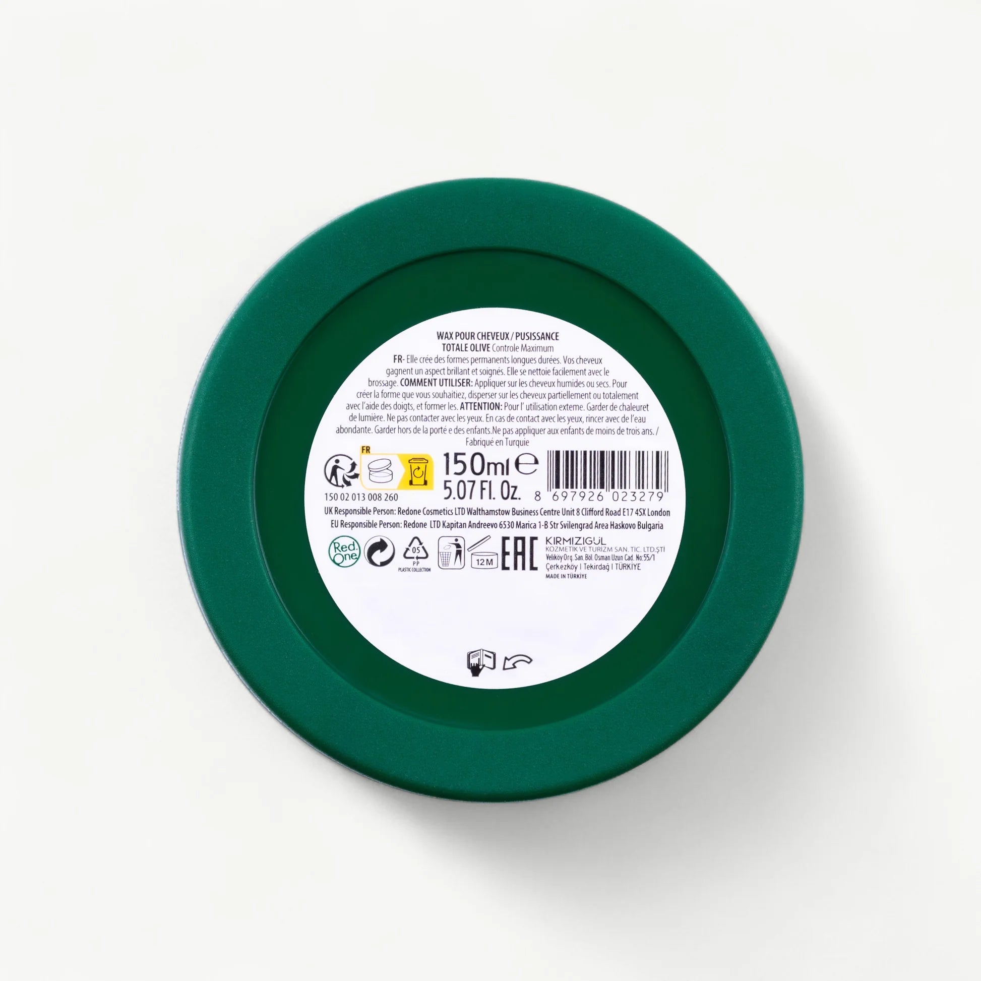Cire Coiffante RedOne Aqua Hair Wax Olive – Fixation Forte (150 ml)